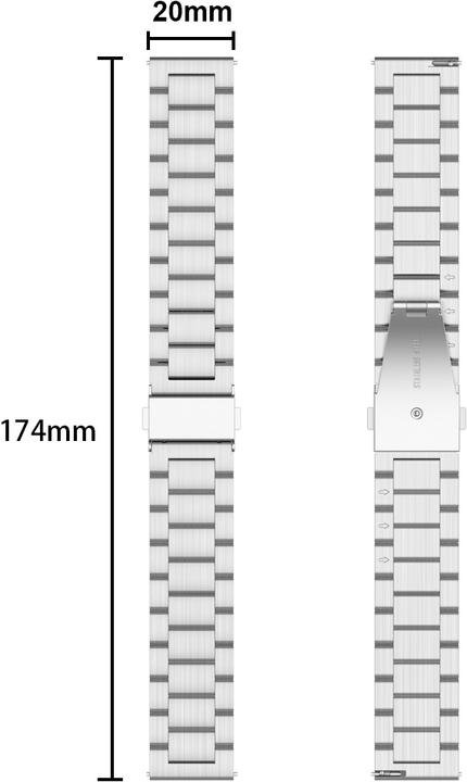 Actual product image Cadorabo Smartwatch bracelet (20 mm, Stainless steel)