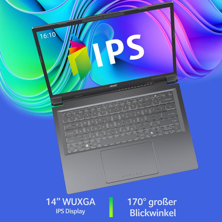Image du produit Acer Aspire 14 AI (14", Intel Core Ultra 7 258V, 32 Go, 1000 Go, DE)