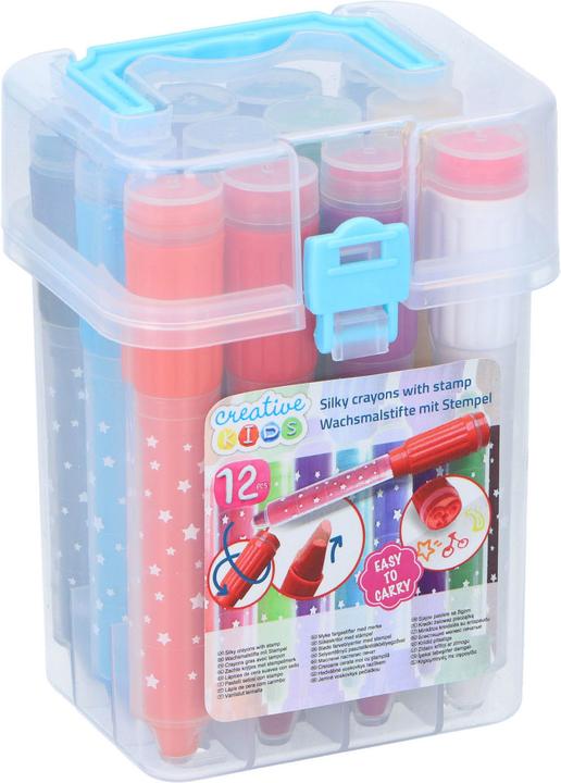 Creative kids Craie de cire avec tampon (Multicolore, 12 x)
