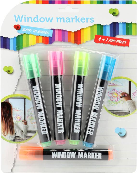 Produktbild Toi-Toys Fensterstifte, 5 Stk. (Mehrfarbig, 120 mm, 5 x)