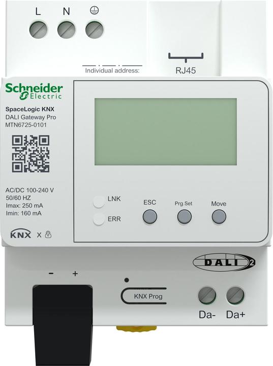Actual product image Schneider Electric SpaceLogic KNX MTN6725-0101 DALI Gateway Pro 1ch DALI 2.0