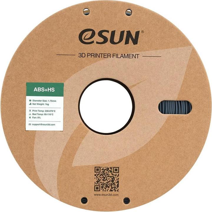 Actual product image eSUN EABS+HS 1.75mm GREY 1kg (ABS, 1.75 mm, 1000 g, Grey)