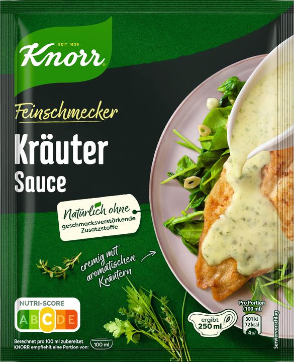 Knorr Gourmet Herb Sauce yields 250 ml (35 g)