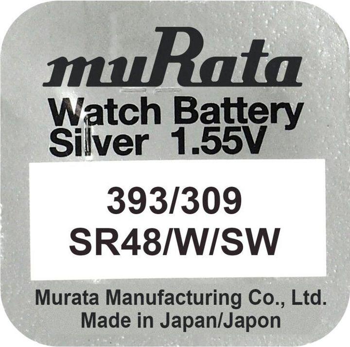Actual product image Murata Button cell silver oxide n 393 (10 pcs., SR48, 75 mAh)