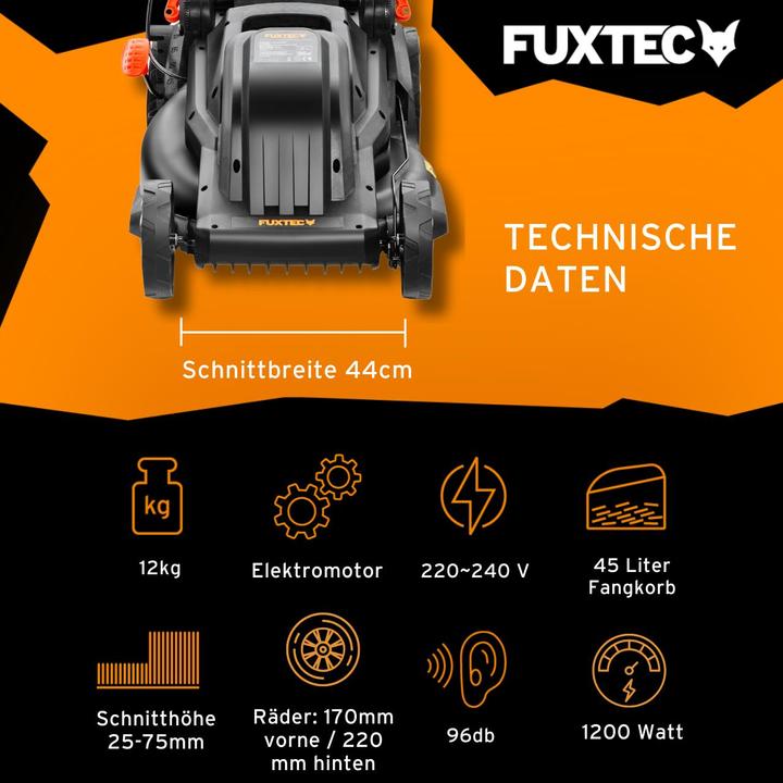 Actual product image Fuxtec 40V cordless lawn mower FX-E2RM46SET (Rechargeable battery operated)