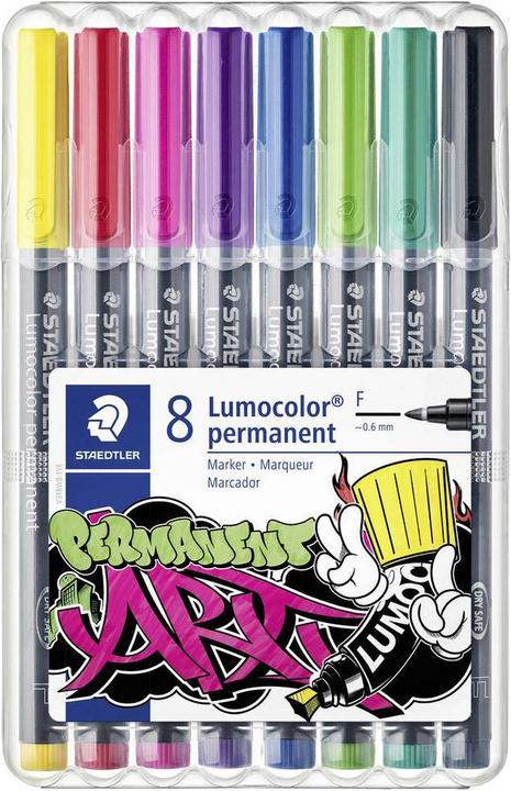 Staedtler Lumocolor permanent pen 318 Permanent-Universalstifte F (6 Farben, 0.60 mm, 1 x)