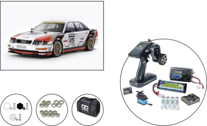Produktbild Tamiya 1:10 RC Audi V8 Tourenwagen TT02 RTR Set