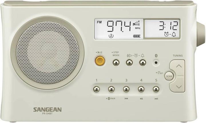 Actual product image Sangean PR-DA BT Table Radio, Pastel Cream (LW, MW, FM, KW, Bluetooth)