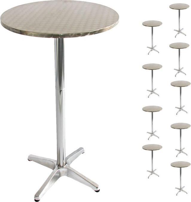 Produktbild Mendler 10x Alu-Stehtisch, Bistrotisch, höhenverstellbar 70/110cm Ø=60cm klappbar (70)
