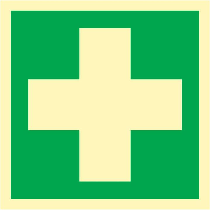Actual product image Moravia Rescue sign first aid foil, 200x200 mm photoluminescent