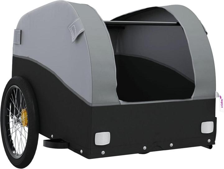 Produktbild VidaXL Fahrradanhänger Schwarz und Grau 45 kg Eisen,Farbe