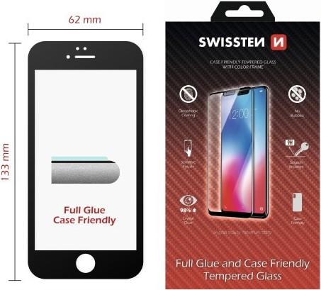 Actual product image Swissten Glass Colour Frame Case-Friendly iPhone 6/6S - Black (1 Piece, Apple iPhone 6, Apple iPhone 6s)