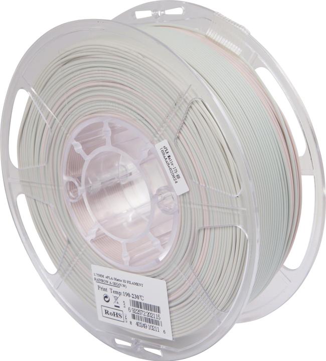 Actual product image eSUN Filament PLA Matt Rainbow 1.75mm 1000g (PLA, 1.75 mm, 1000 g, Multicoloured)
