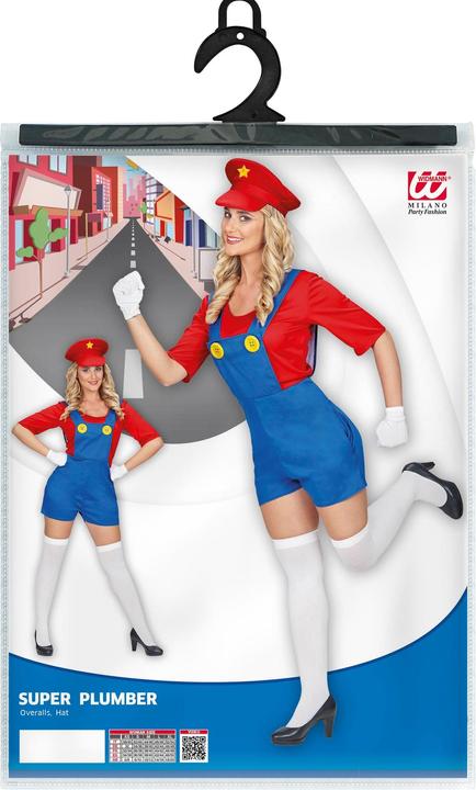 Actual product image Widmann Super Mario plumber with suit and hat ladies costume (XS)