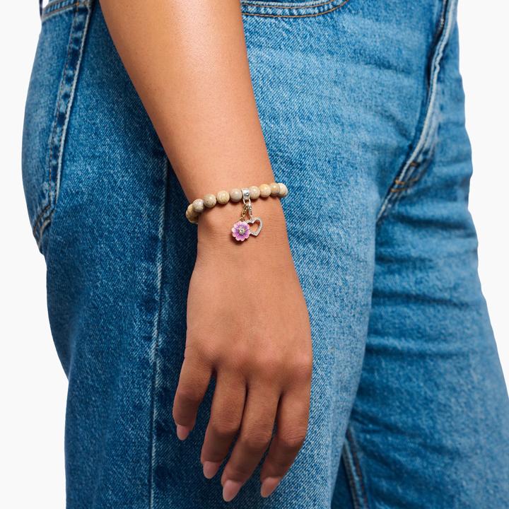 Image du produit Thomas Sabo Charm-Anhänger Blume Flower Violett vergoldet (Émail, Argent 925)