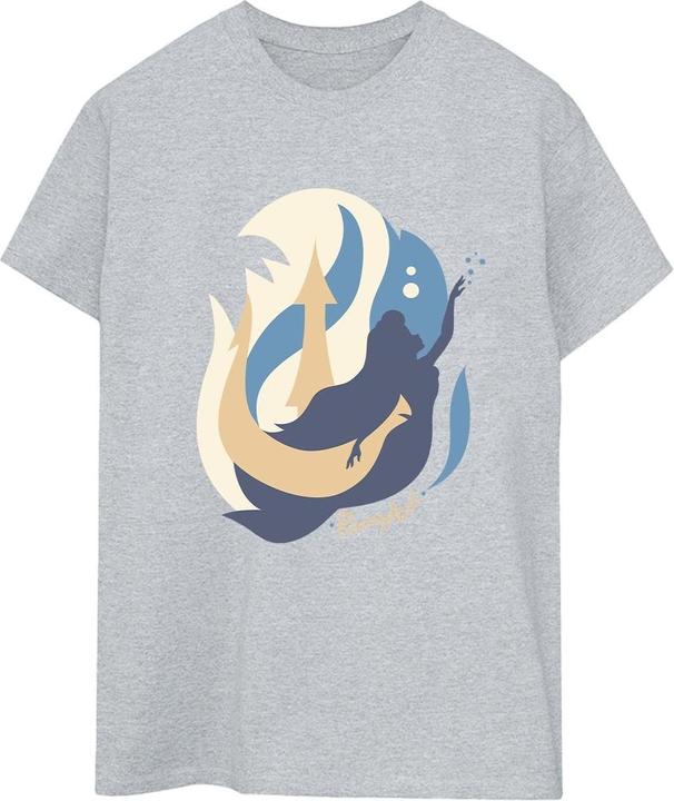 Actual product image Disney Womens/Ladies The Little Mermaid Colour Silhouettes Cotton Boyfriend T-Shirt (XL)