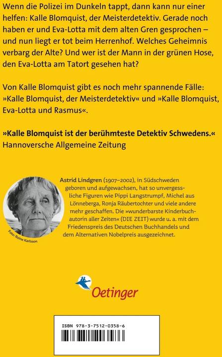 Produktbild Kalle Blomquist 2. Kalle Blomquist lebt gefährlich (Deutsch, Astrid Lindgren, Karl Kurt Peters, Jutta Bauer, 2023)