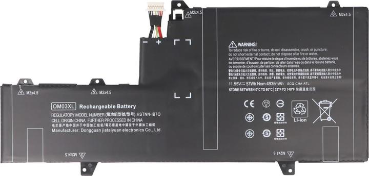Actual product image AccuCell Battery HP EliteBook x360 1030 G2, OM03XL (4900 mAh)