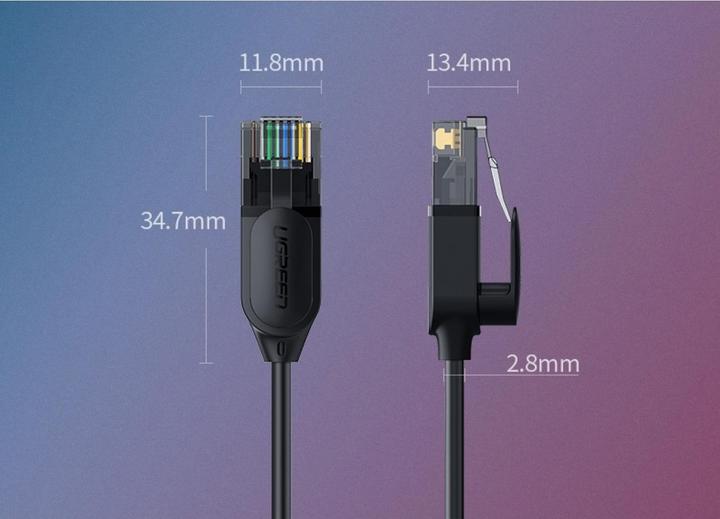 Actual product image Ugreen Cat6A UTP 10-Gbit Slim Ethernet RJ45 Pure Copper (UTP, CAT6a, 1 m)