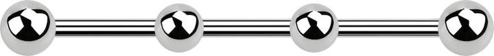 Produktbild Star Piercing Barbell silber zwei Kugeln mit zwei Kugeln (ohne Messing, Chirurgenstahl 316L)