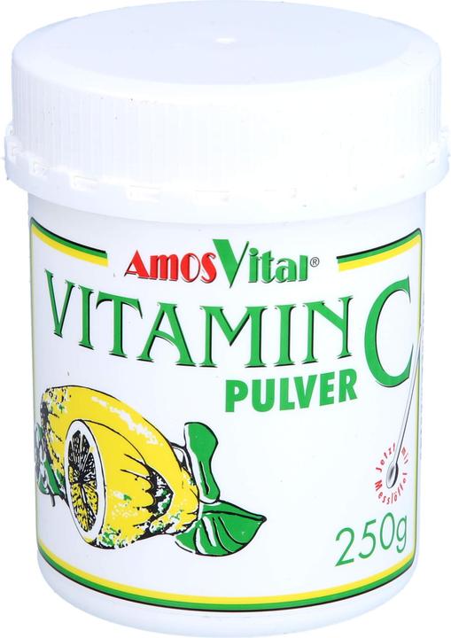 Valeurs nutritives et ingrédients AmosVital Poudre de vitamine C, 250 g de poudre (1 pièce(s), Poudre, 250 g)