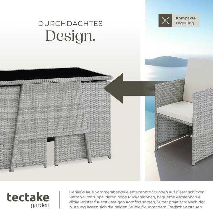 Actual product image tectake Rattan garden furniture set Lausanne