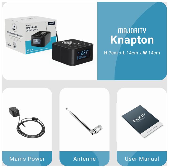 Immagine prodotto Majority Knapton DAB+ Radio mit Qi Ladefunktion (VHF, DAB, Bluetooth)