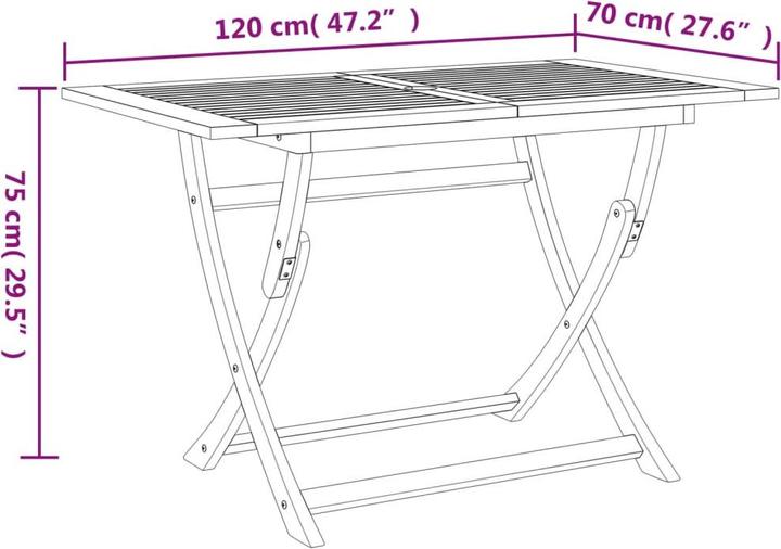 Produktbild VidaXL Gartentisch Klappbar Akazie (70 cm)