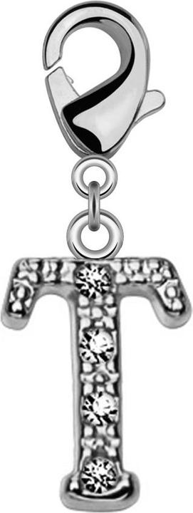 Actual product image Star Piercing Pendant with crystal letter T (Brass)