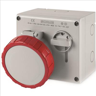 Produktbild Scame Steckdose mit Schalter CEE 32A 5pol/400V IP67