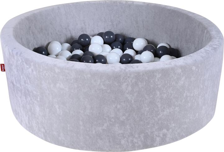 Knorrtoys Piscine à balles soft - "Grey" - 300 balles grey/crème (environ 6cm de diamètre)