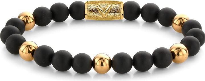Produktbild Rebel & Rose Armband Matt Black Madonna RR-8DV05-G-L Herren (19 cm, Onyx, Acero inoxidable)