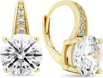 Produktbild Brilio Silver - Charming gold-plated earrings with clear zircons EA465Y