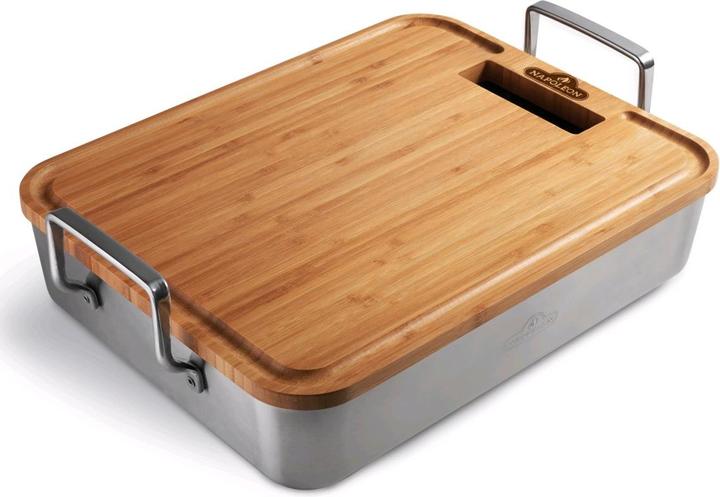 Immagine prodotto Napoleon 56033 Arrosto in acciaio inox 40x31x8 cm, incluso tagliere in bambù