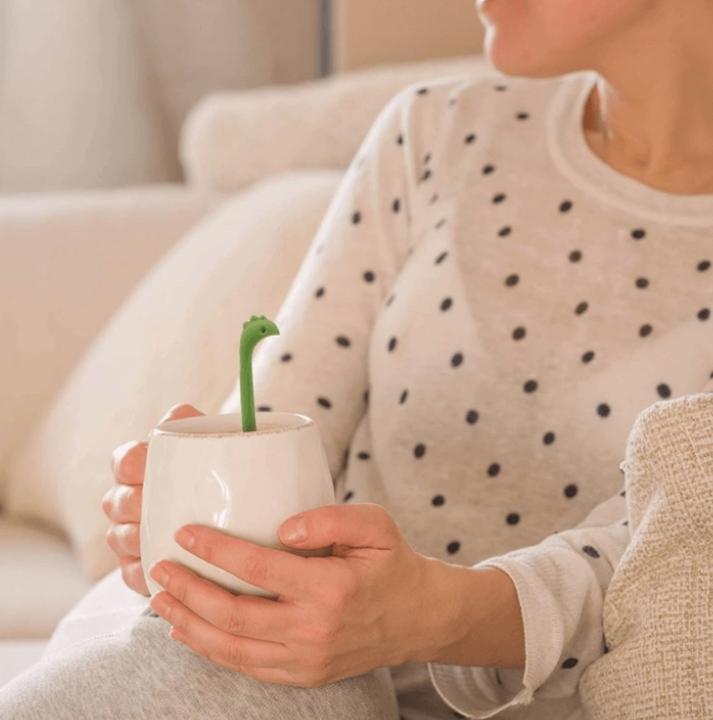 Actual product image Ototo Baby Nessie tea strainer and tea filter with handle green