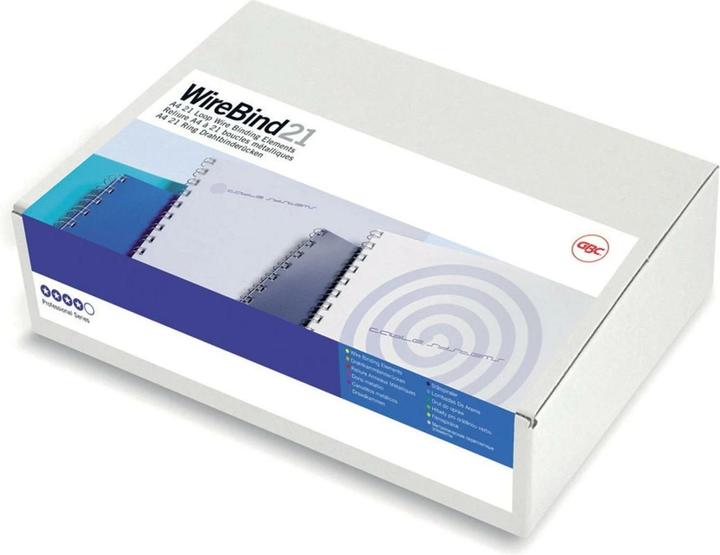 Produktbild GBC Binderücken Draht, 12 mm, 21 Ringe, silber
