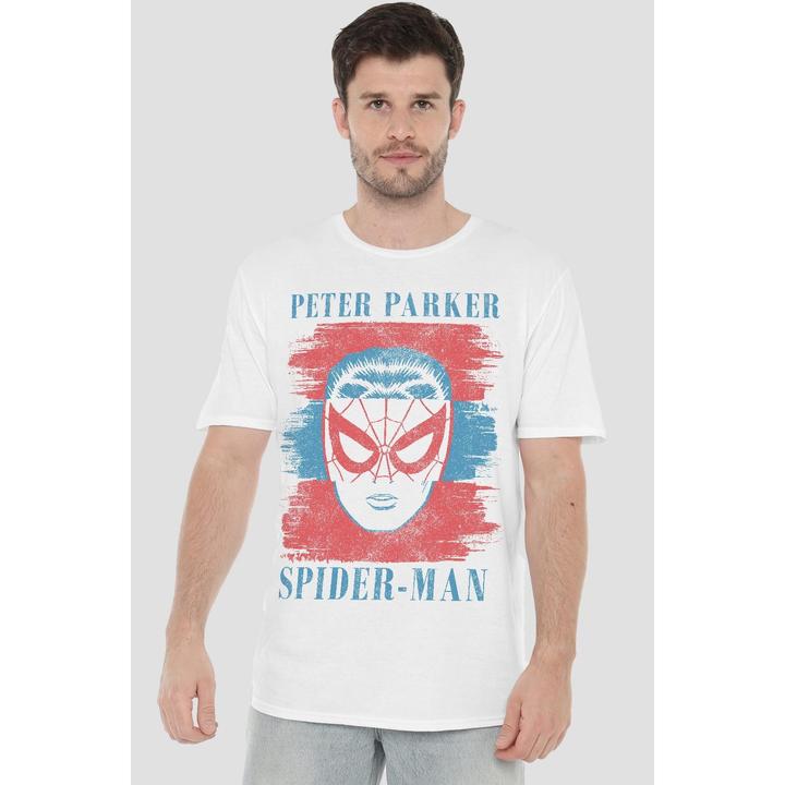 Actual product image Spiderman Mens Peter Parker Striped T-Shirt (M)