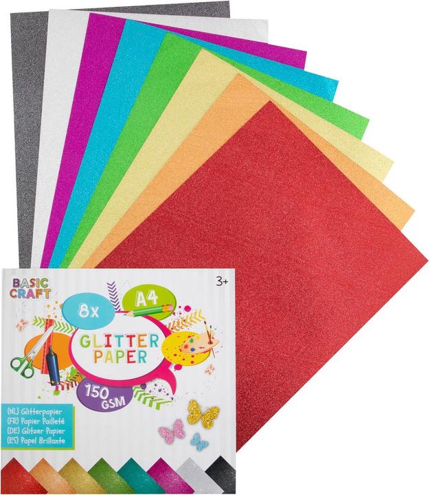 Image du produit Grafix Papier à paillettes (150 g/m², 8 x)