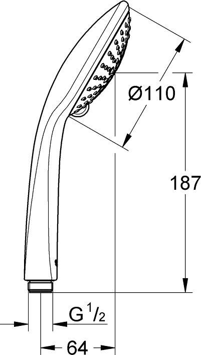 Immagine prodotto Grohe Doccetta Euphoria 110 Champagne 27222000 11 cm cromo (3 Tipi di raggi, 6 l/min)