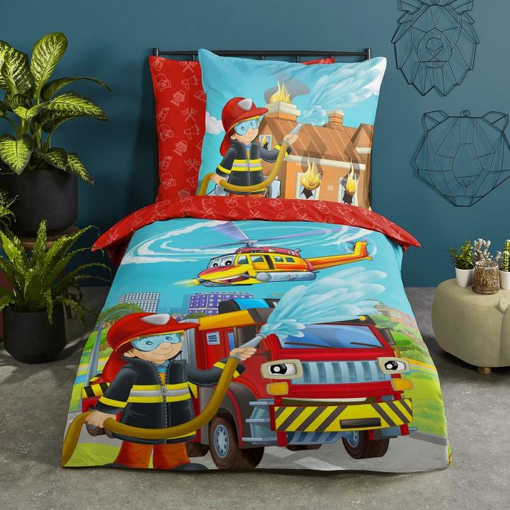 Produktbild Traumschlaf Feuerwehr (Bettwäsche Set, 135x200 cm + 80x80 cm)