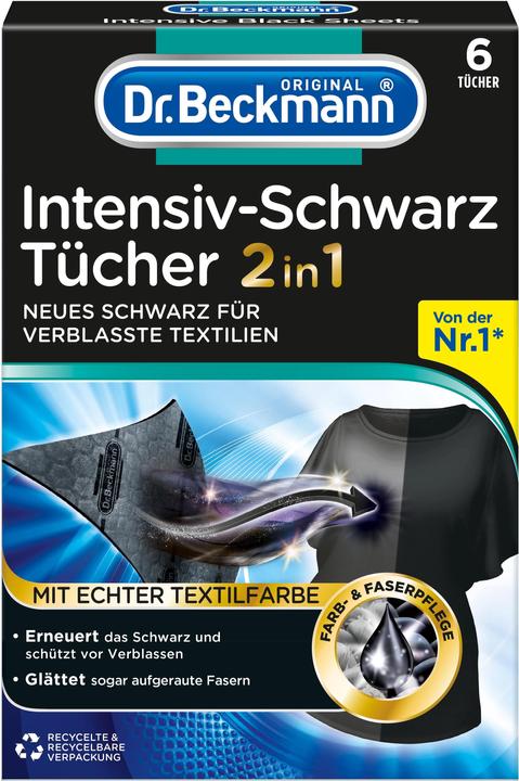 Dr. Beckmann Beckmann Lingettes noires intensives 2en1, 6 lingettes (6 Cycles de lavage, Solide)