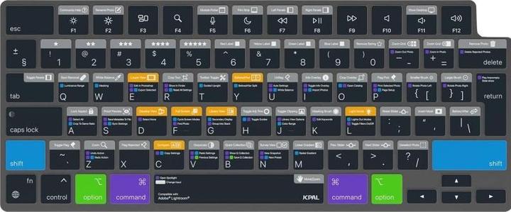 Actual product image JCPAL Verskin Lightroom Shortcuts Keyboard Cover for MacBook Air 13" (M2 2022 / M3 2024) / Pro 14"/16" (M1