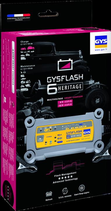 Produktbild GYS Ladegerät FLASH HERITAGE 6A (6V, 12V, 6 A)