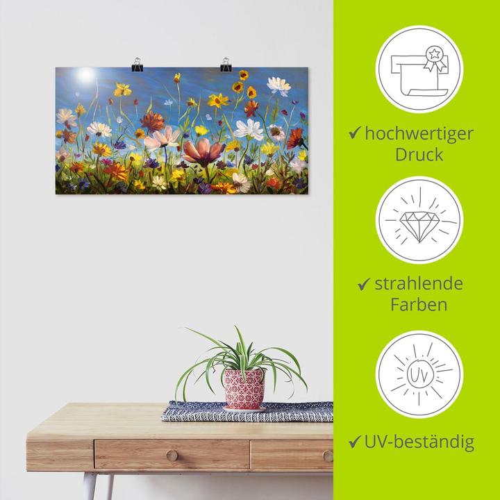 Image du produit Artland Prairie de fleurs sauvages ciel bleu U1QU (100 x 50 cm)