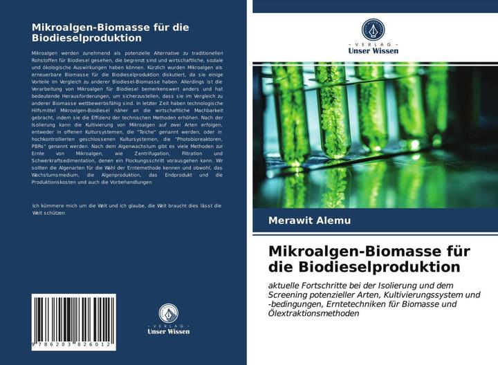 Immagine prodotto Mikroalgen-Biomasse für die Biodieselproduktion (Merawit Alemu, 2021)