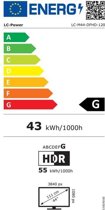 Energie-Label LC-Power LC-M44-DFHD-120 (3840 x 1080 Pixel, 43.80")
