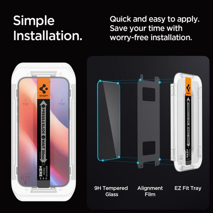 Produktbild Spigen Glas.TR iPhone 16 Pro "EZ FIT" clear szkło hartowane AGL07935 (1 Stück, Apple iPhone 16 Pro)