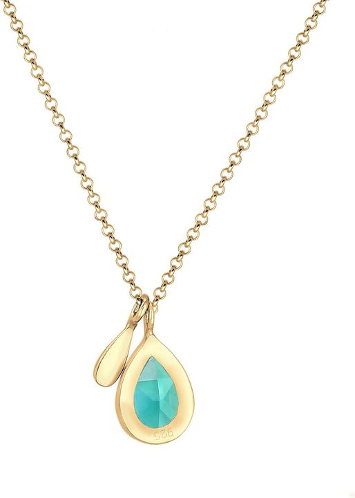 Produktbild Elli Edelsteinkette, Tropfen (925 Sterling Silber vergoldet, Quarz, 45 cm)
