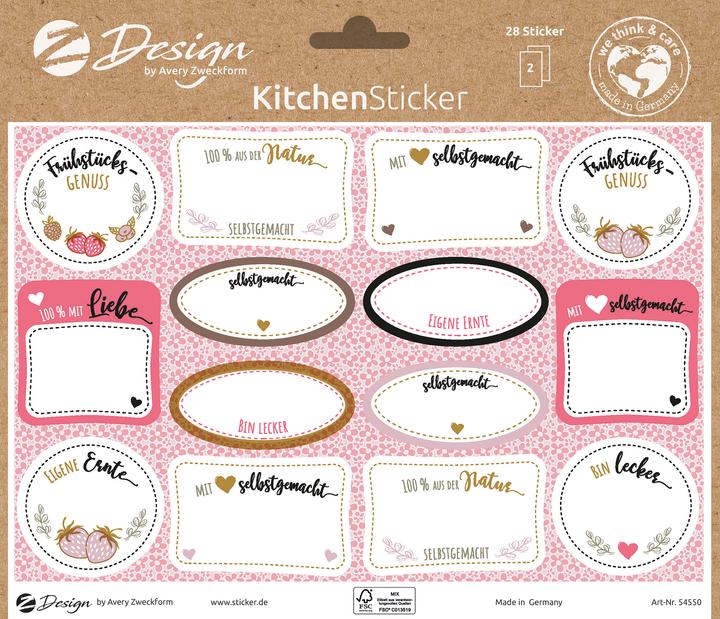 Immagine prodotto Avery Motivo adesivo A5 CUCINA Fatta in casa con cuore