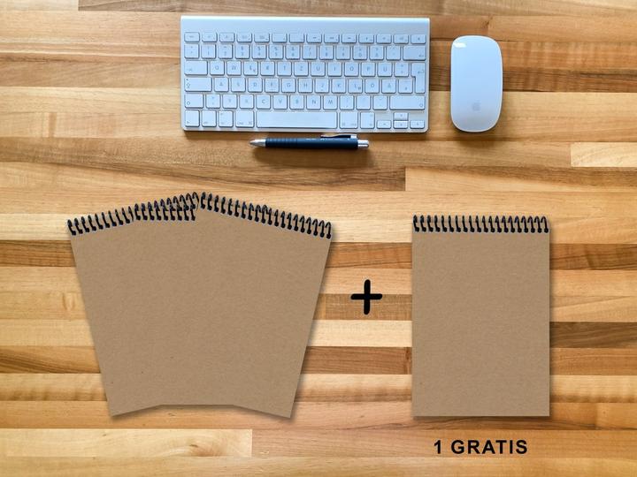 Produktbild A 5 Notizblock - Set, 3+1 gratis, Luxury 80 Seiten MUSKAT Designerecycling, punktiert 5x5mm (A5, Speziallineatur)
